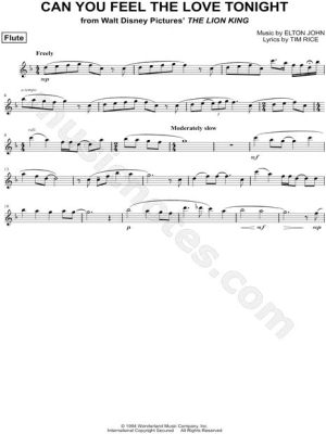 can you feel the love tonight flute sheet music - Exploring the Melody and Emotion Behind the Timeless Tune