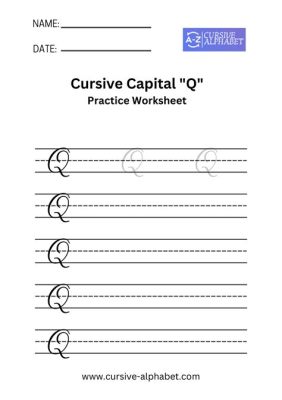 how do you write a capital Q in cursive?